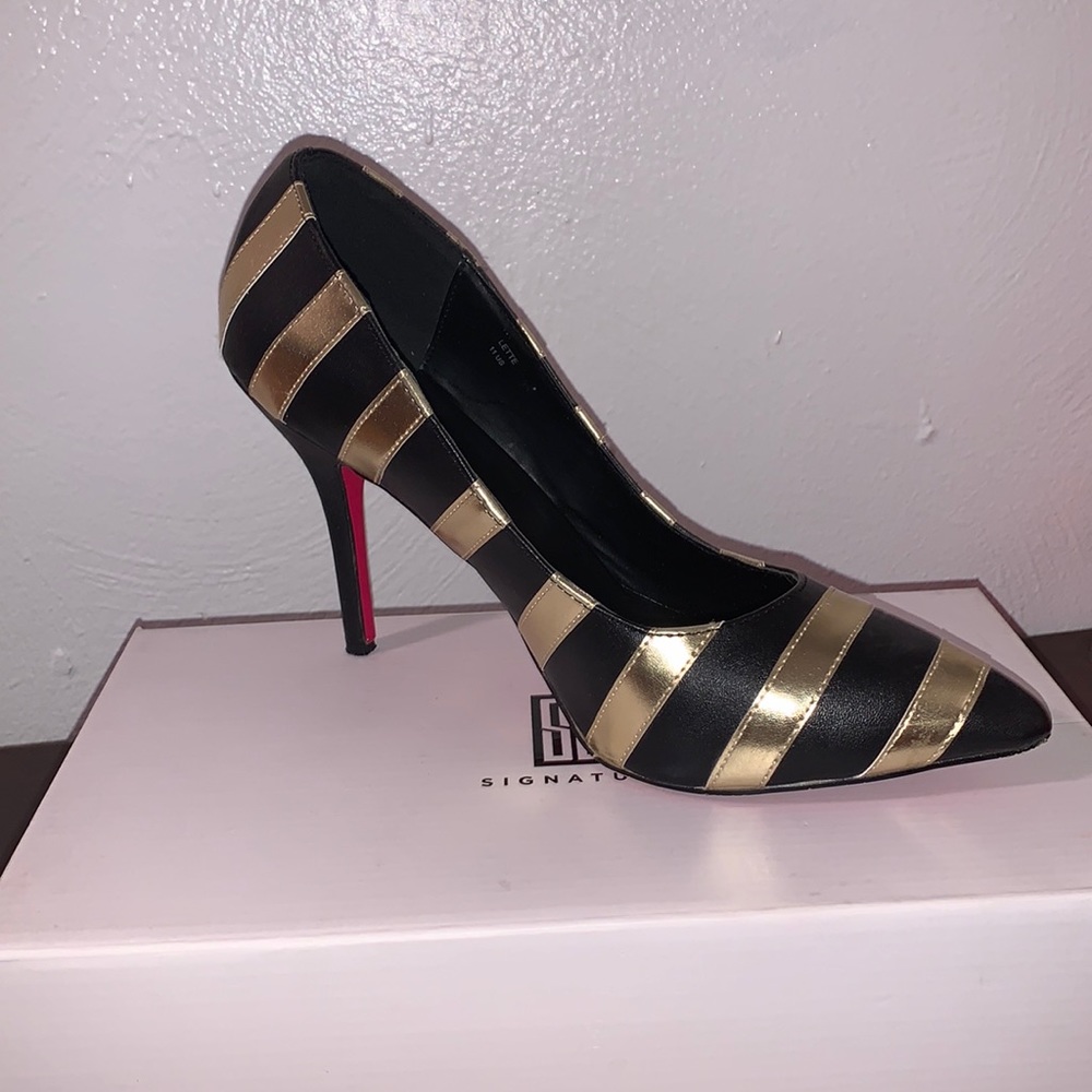 Gold And Black Stilettos